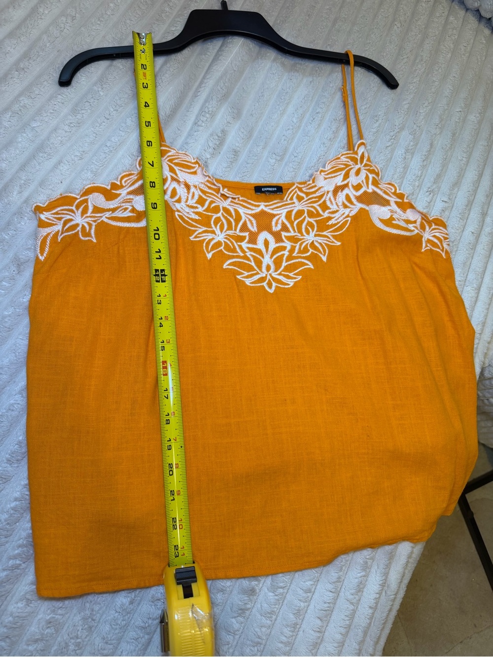 Express Orange Floral Applique Cami XL - Picture 11 of 14